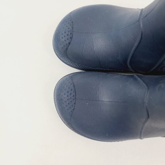 Crocs Boy's Navy Handle It Rain Rubber Pull On Casual Rain Boots Size 9 - Picture 3 of 7